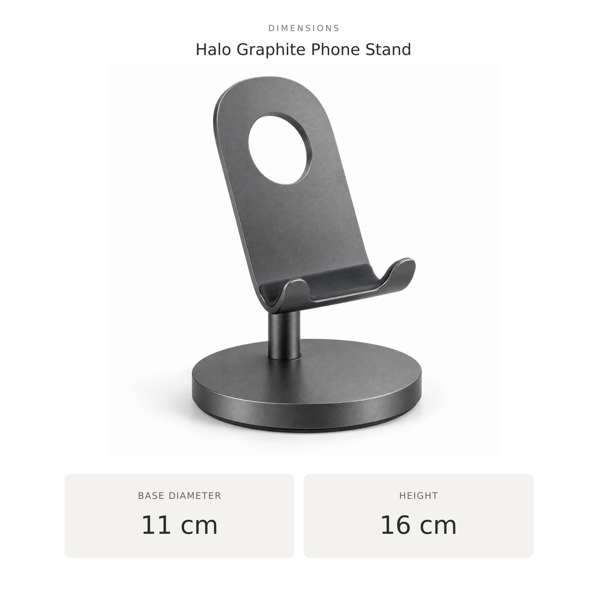 Halo Graphite Phone Stand