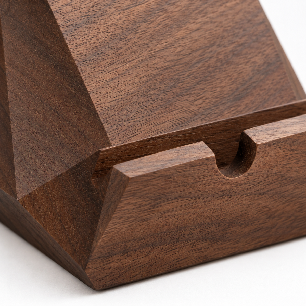 Facet Walnut Phone Stand