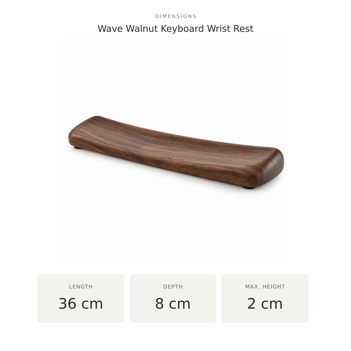 Wave Walnut Keyboard Wrist Rest