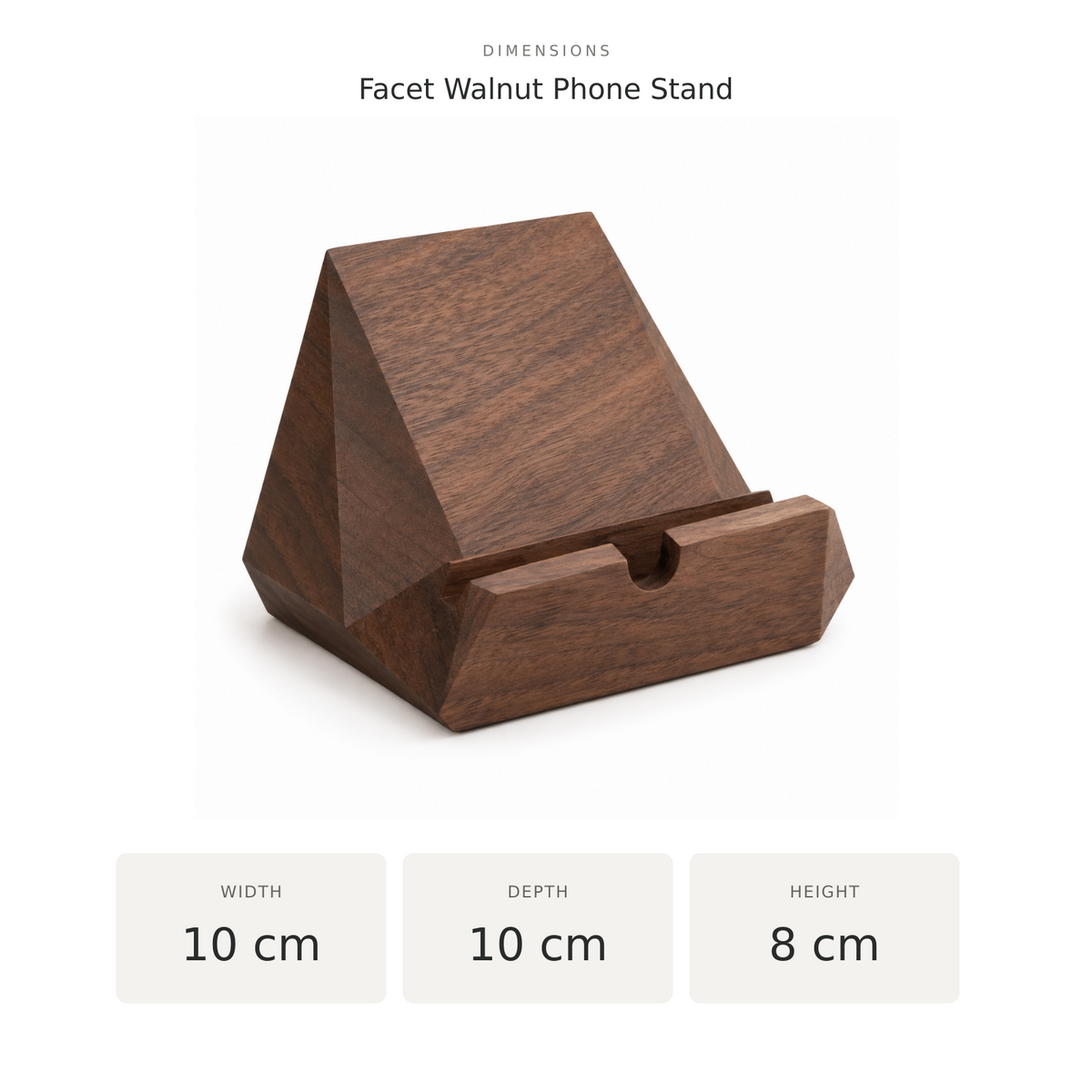 Facet Walnut Phone Stand